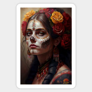 Day of the dead V1 - Women Oil paint Sticker